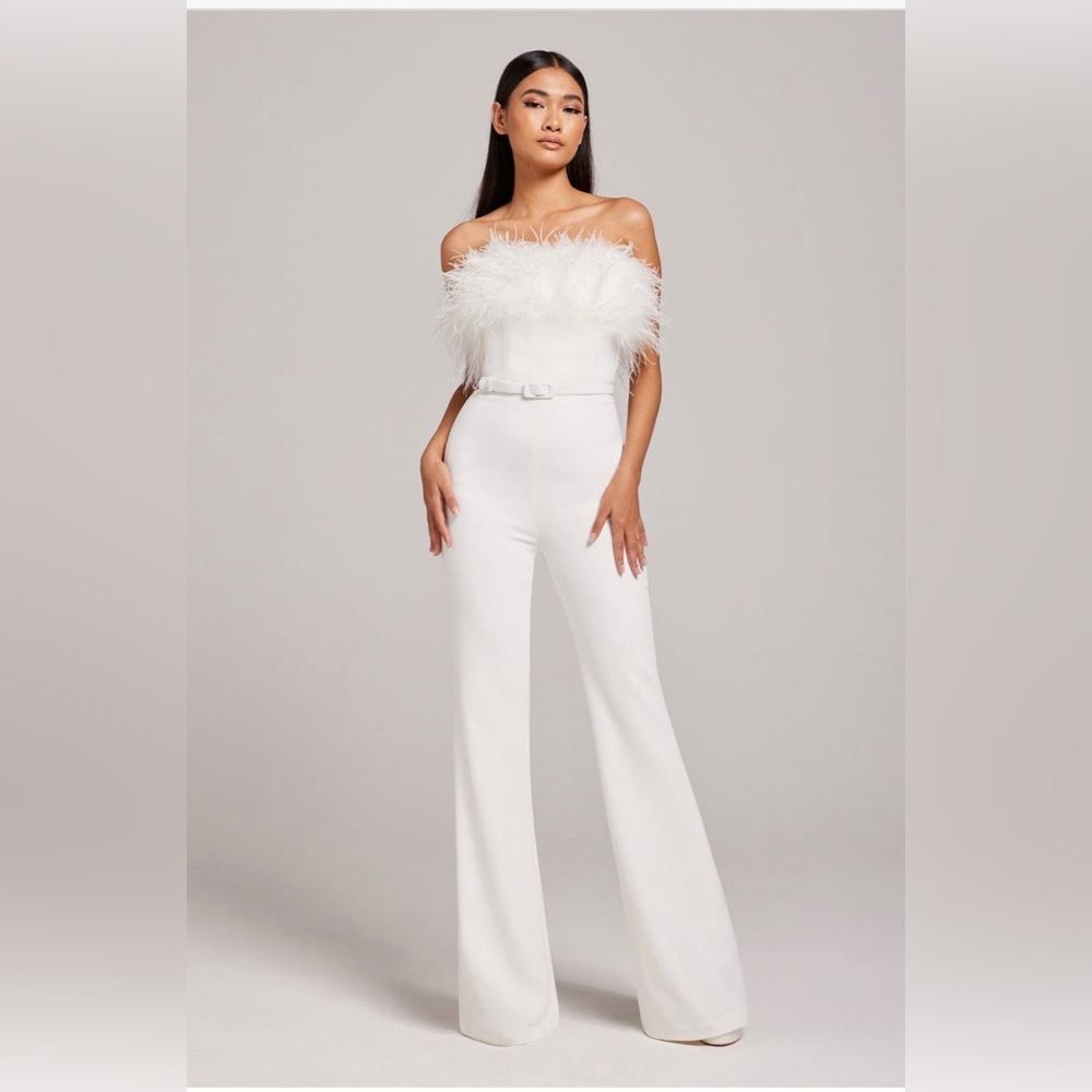 Nadine Merabi Colette White Jumpsuit